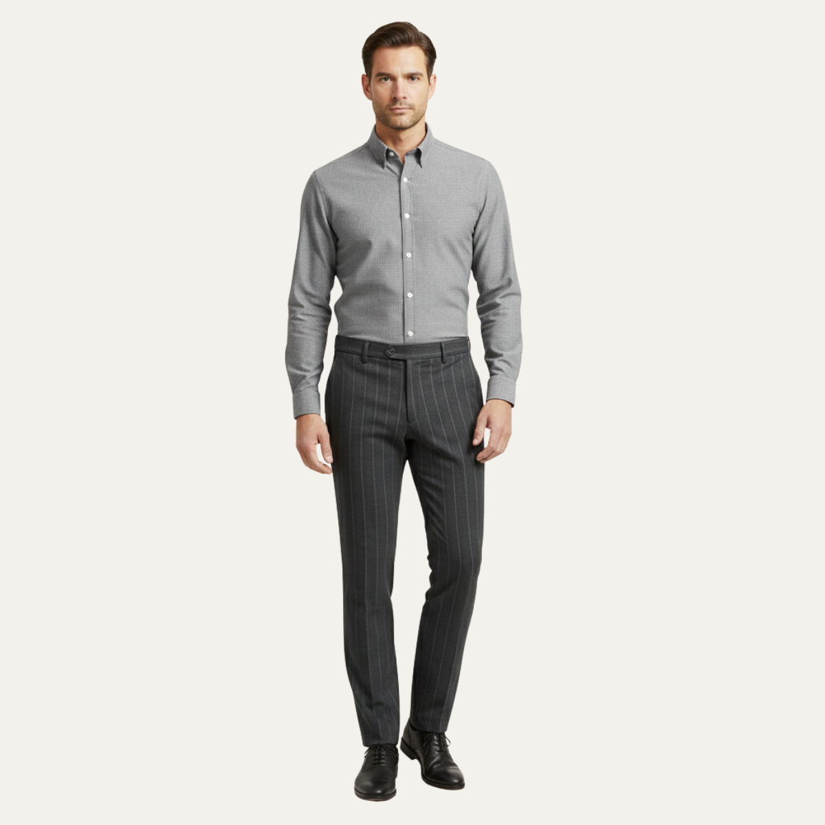 Cruz | Men's Slim Fit Dress Pants Gray Pinstripe