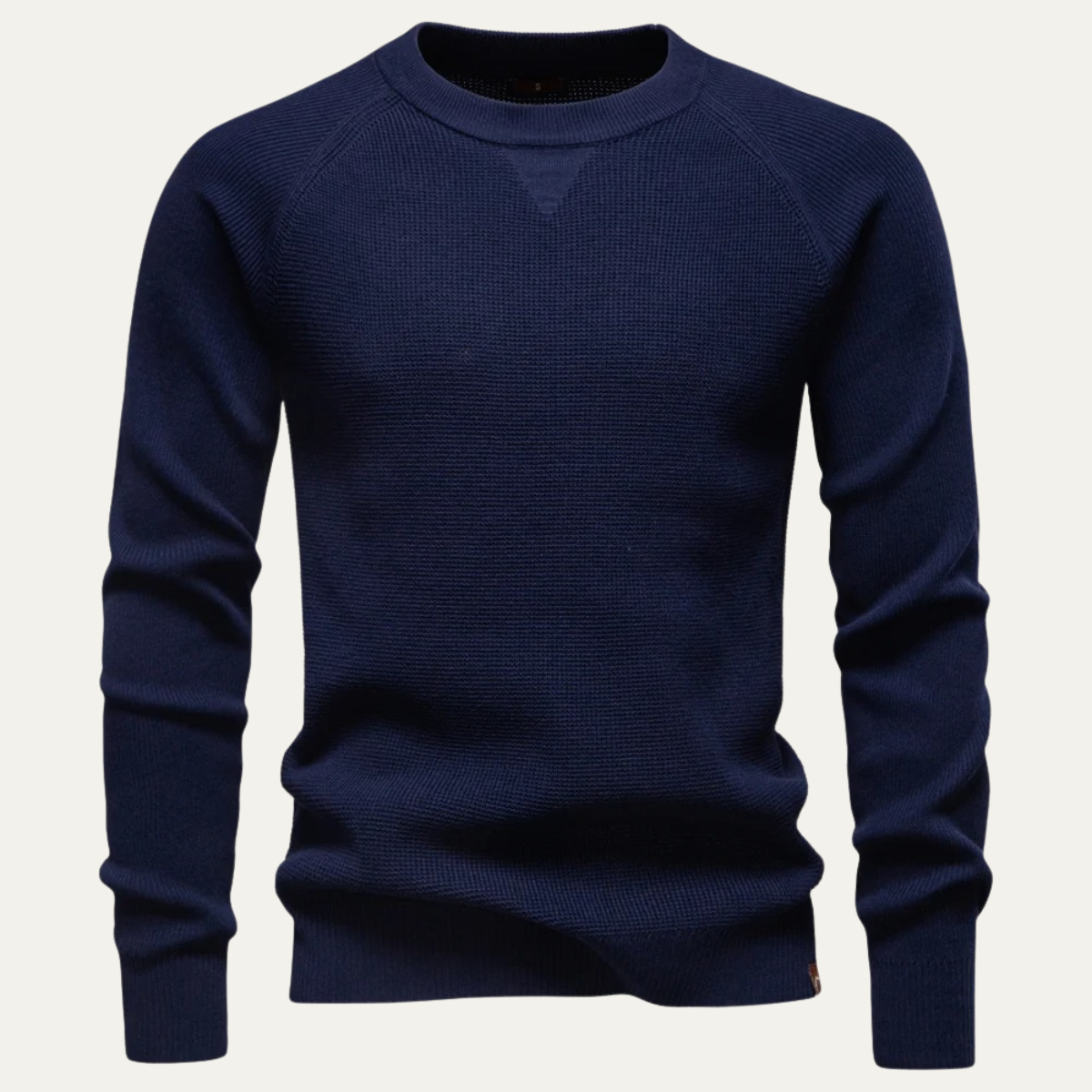 Bram | Men's Crew Neck Sweater Charcoal Gray Ribbed Knit