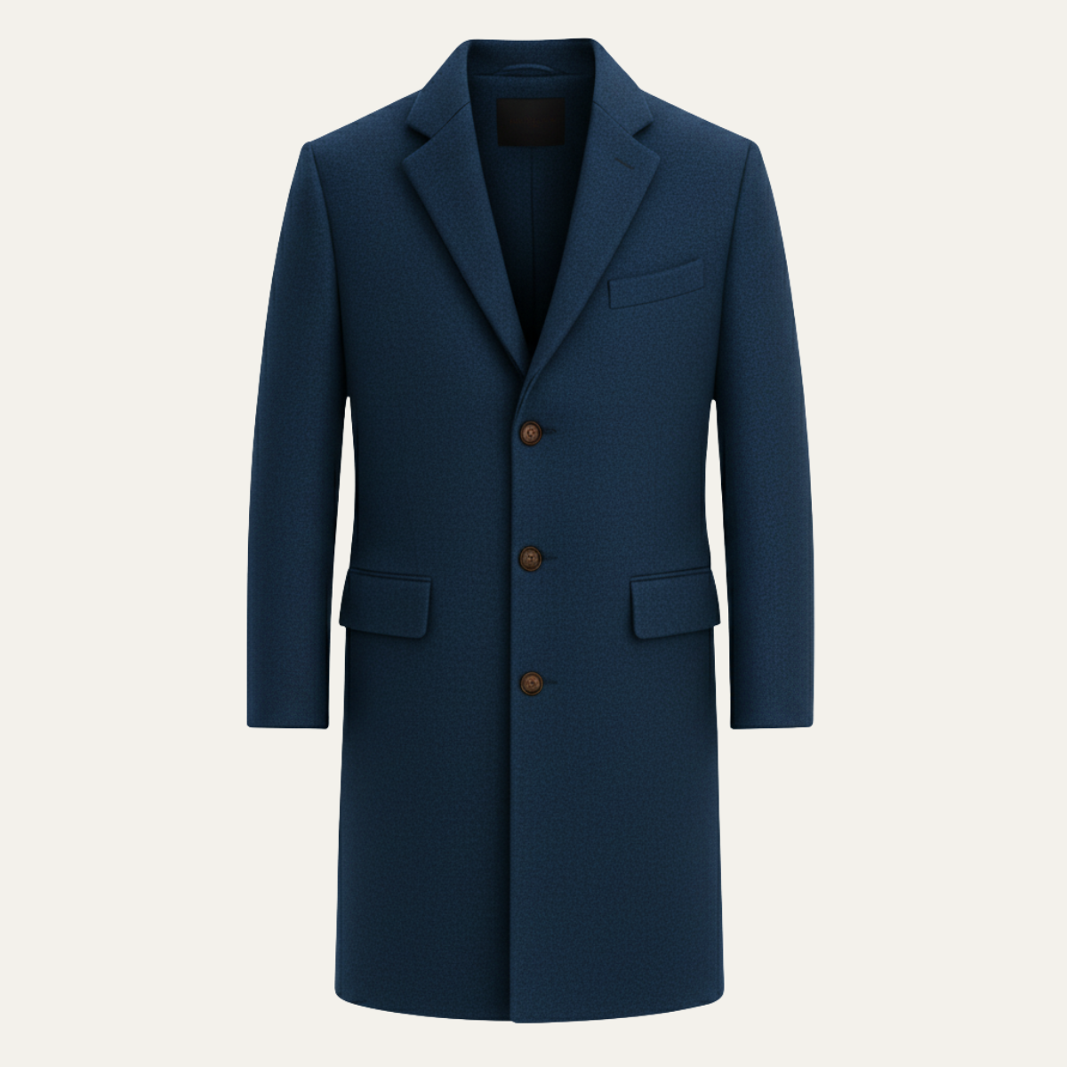 Blake | Men's Smart Single Breasted Wool Overcoat Black