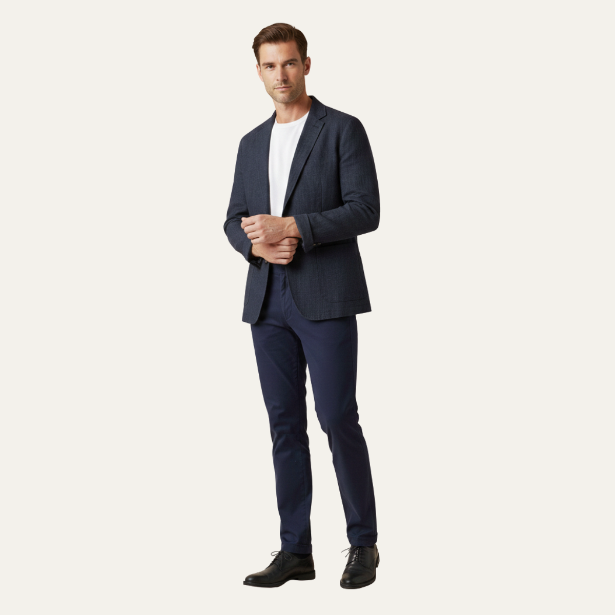 Beau | Men's Linen Blazer White Casual Button Up