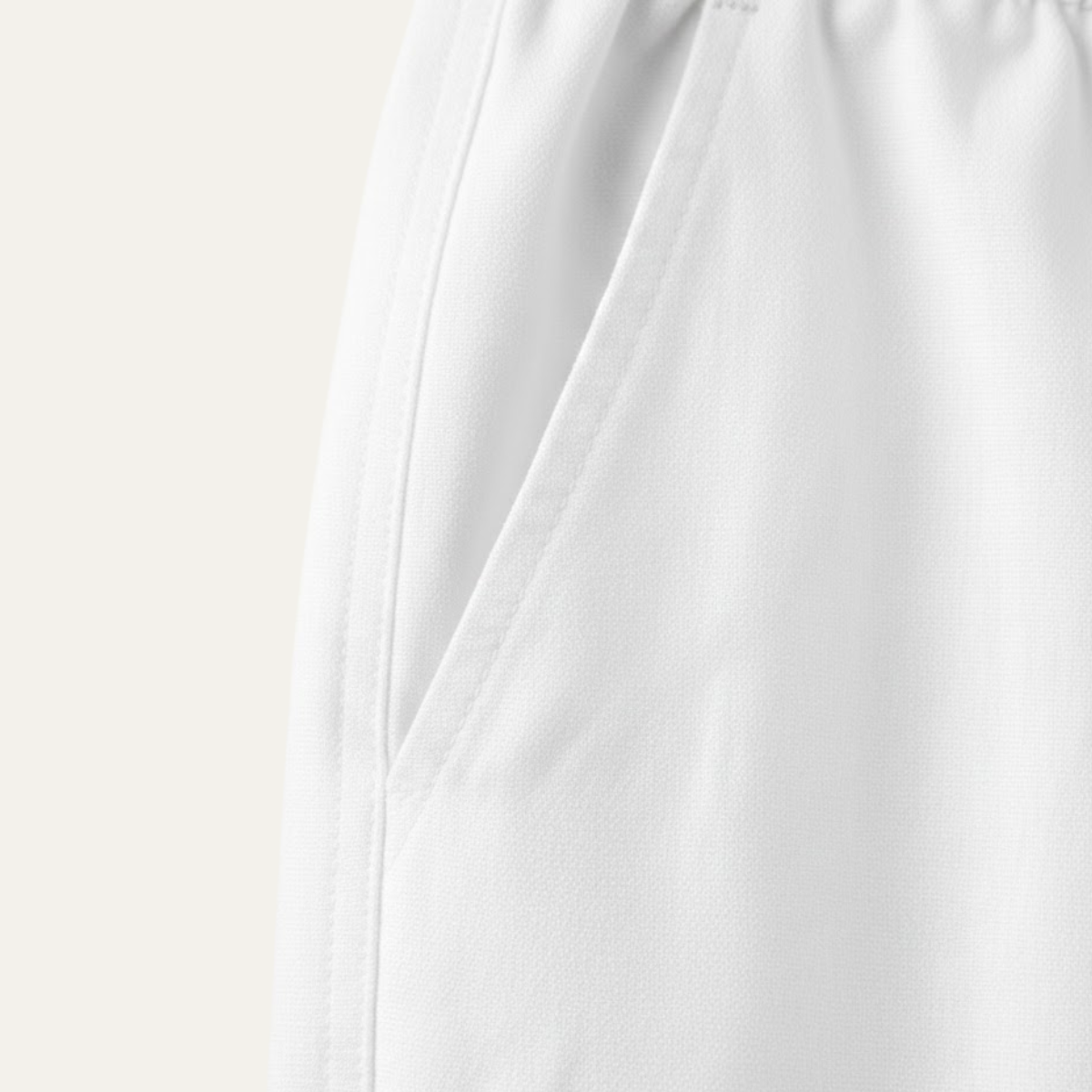 Axel | Men's Casual Loose Fit Linen Drawstring Pants White