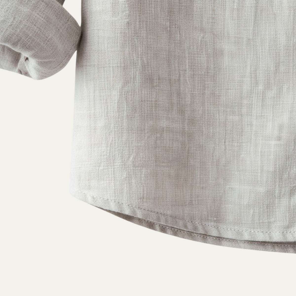 Bram | Men's Linen Shirt Cream Long Sleeve Button Up