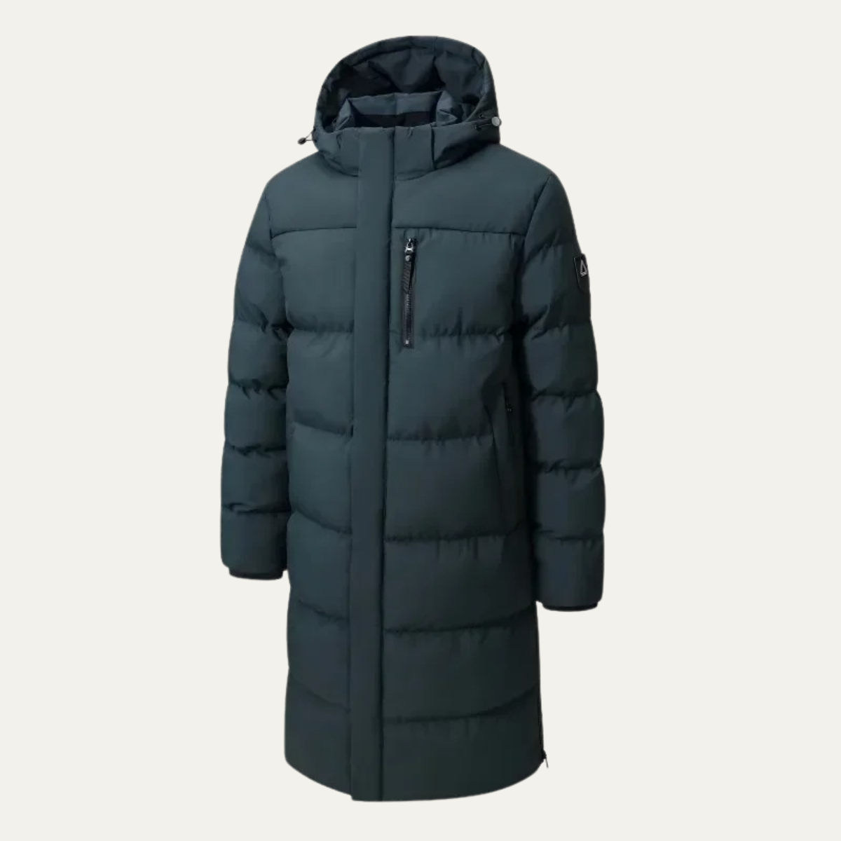 Ashton | Men's Puffer Coat Black Longline Hooded