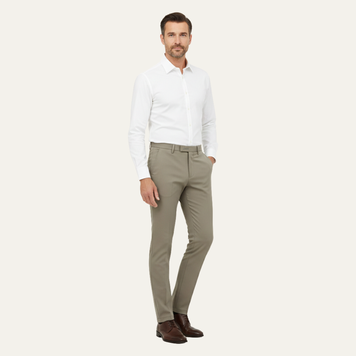 Sage | Men's Slim Fit Dress Pants Beige