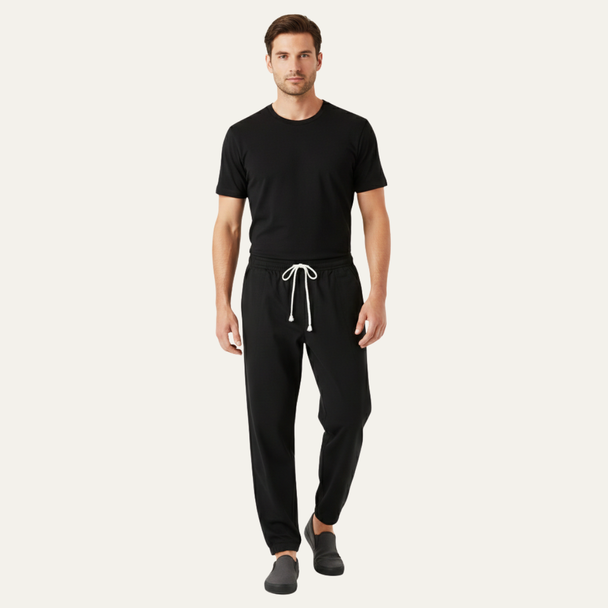 Lars | Men's Linen Pants White Drawstring Relaxed Fit