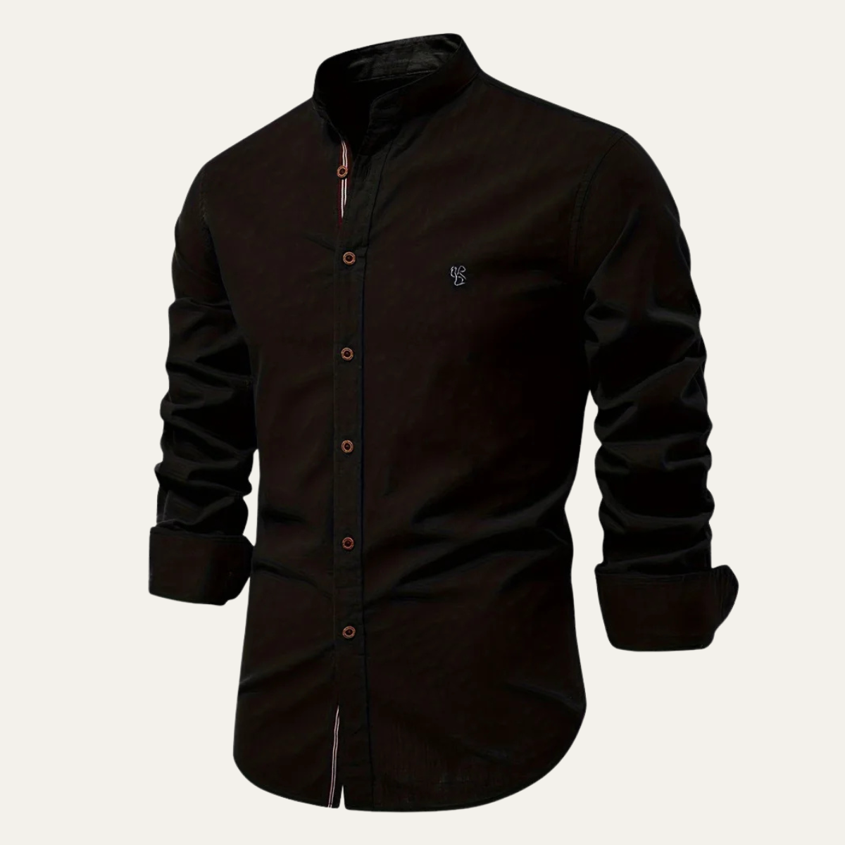 Beau | Men's Casual Cotton Button Up Shirt Black