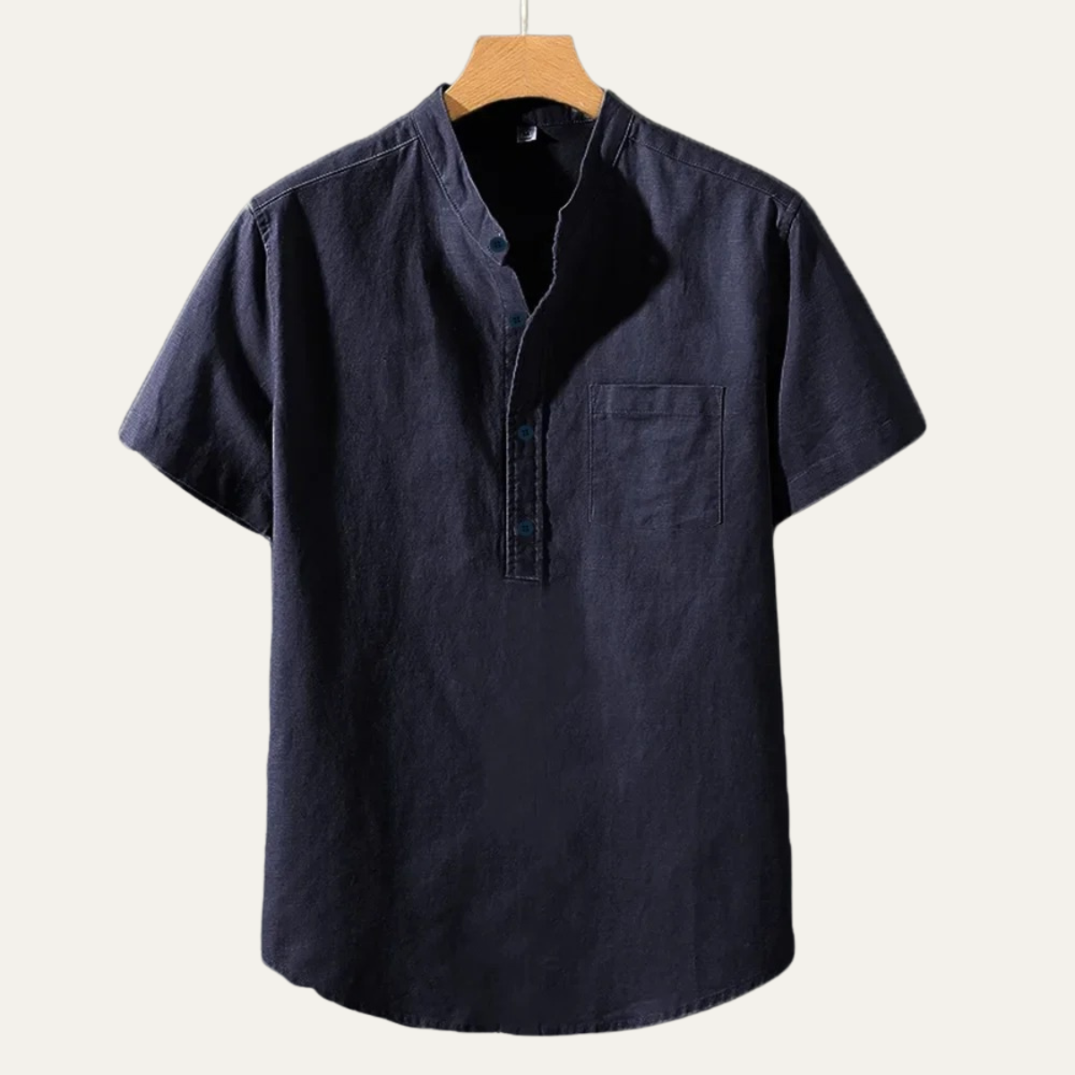 Jasper | Men's Casual Linen Shirt Light Blue Short Sleeve