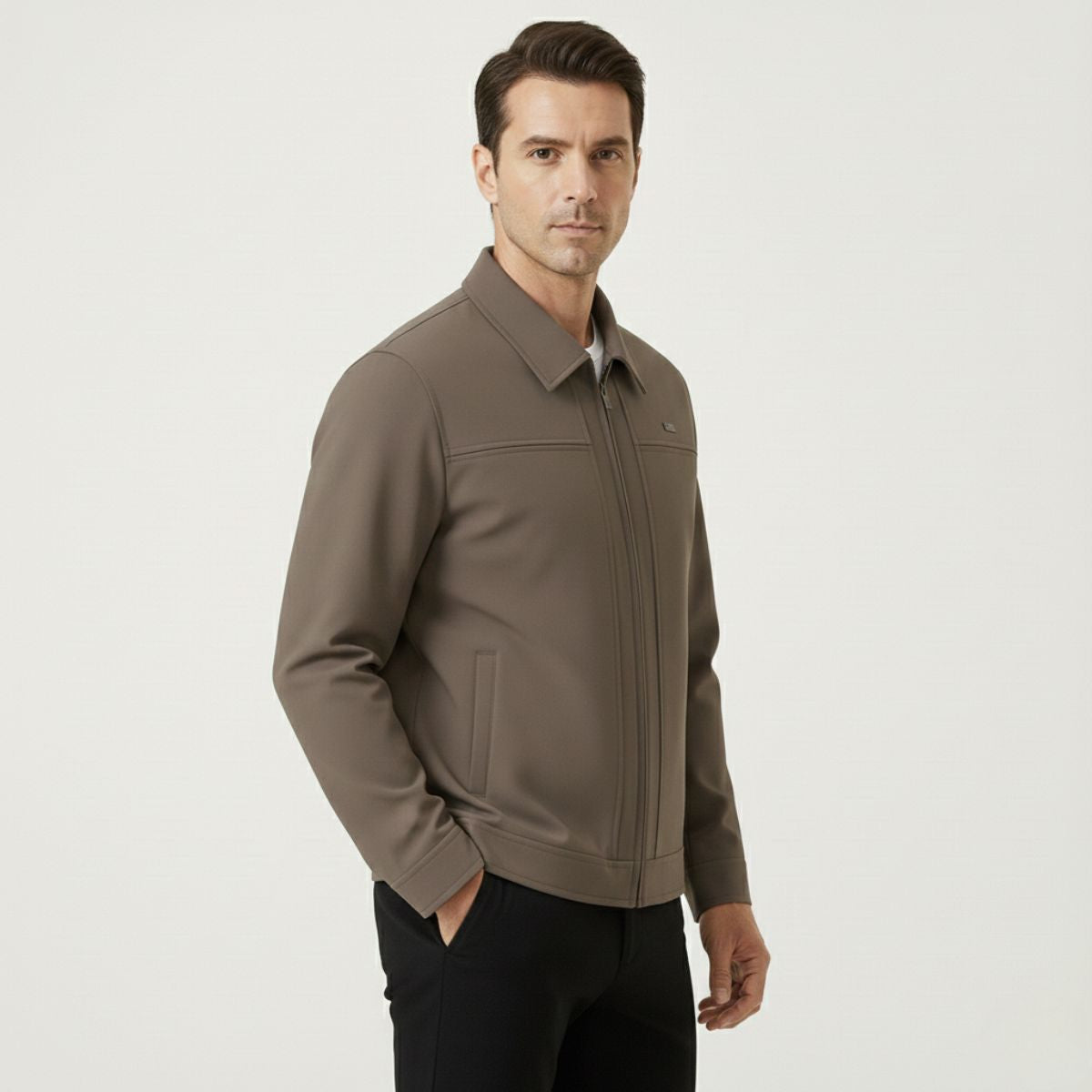 Axel | Men's Casual Harrington Jacket Brown