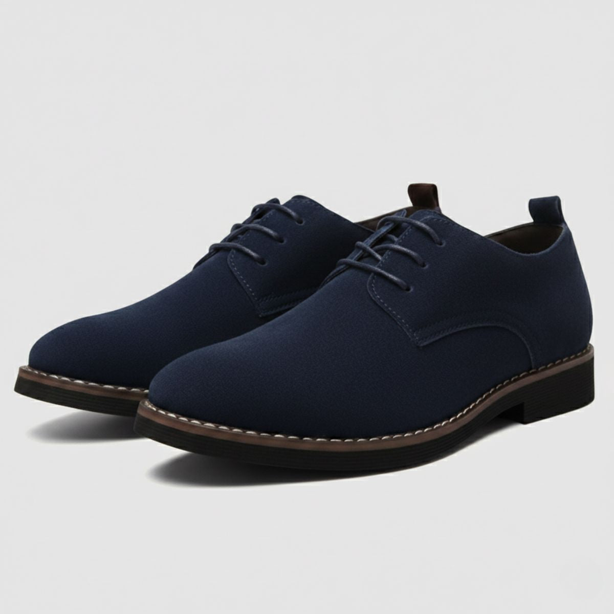 Bram | Men's Suede Dress Shoes Black Lace Up