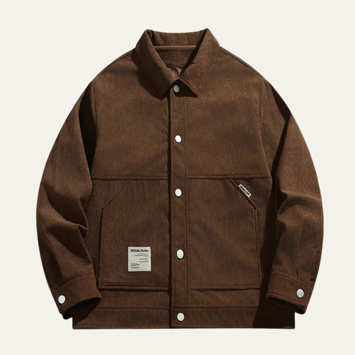 Axel | Men's Casual Corduroy Jacket Black Loose Fit Button Up