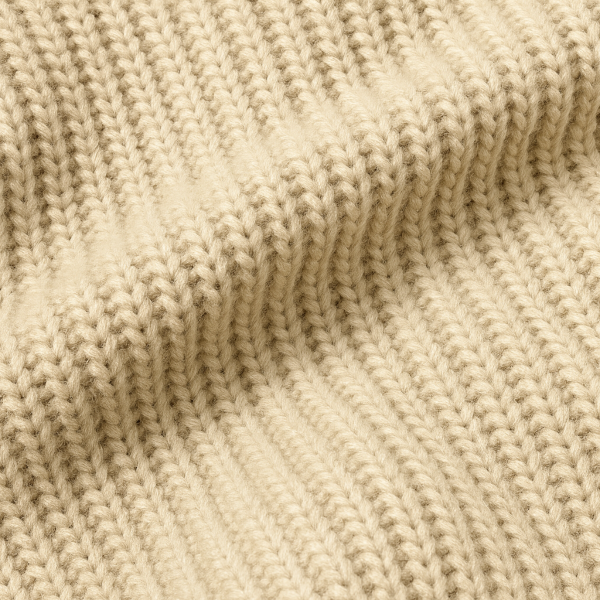 Bram | Men's Crew Neck Sweater Cream Ribbed Knit