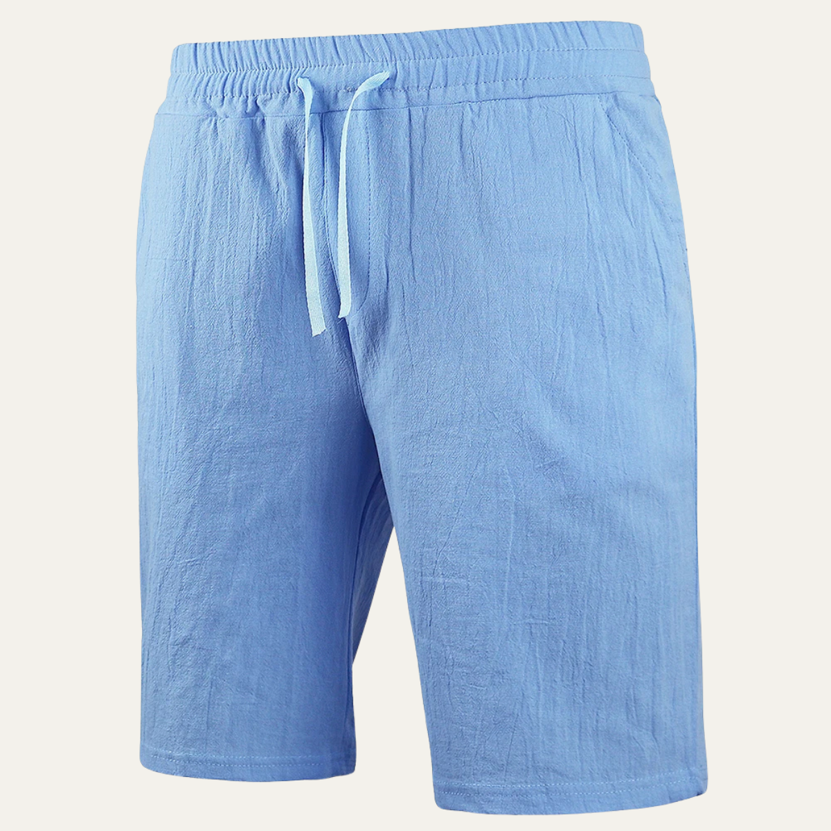 Beau | Men's Casual Linen Shorts Light Blue