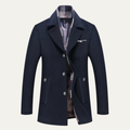 Dama Washington Beau men's smart casual wool blend overcoat navy - front view