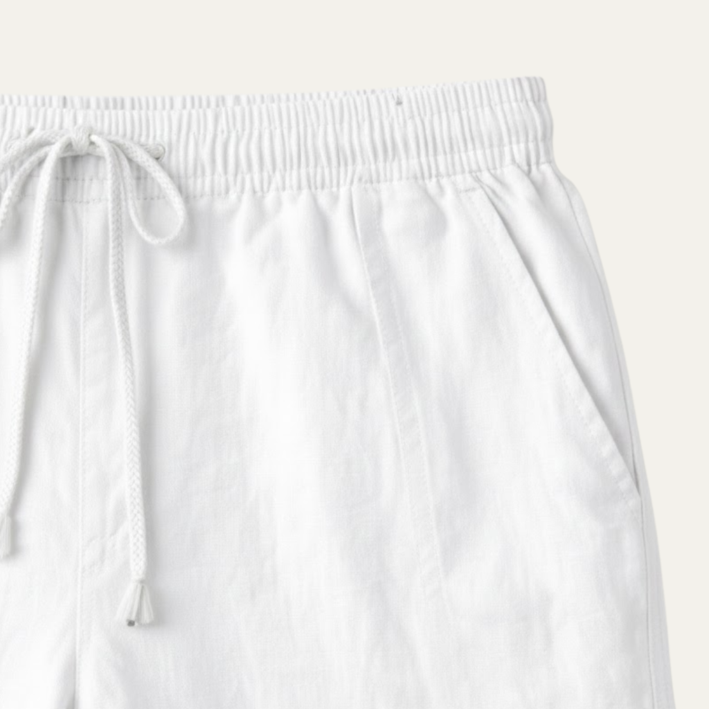 Dama Washington Lars men's linen pants white drawstring relaxed fit - view 16