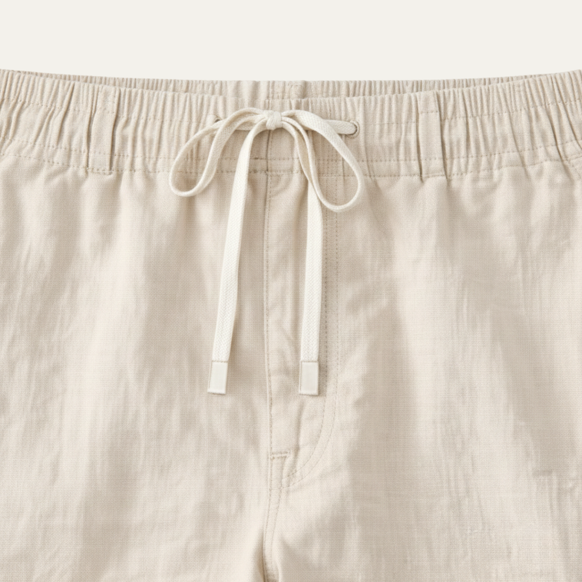 Cade | Men's Casual Linen Cargo Pants Cream Relaxed Fit