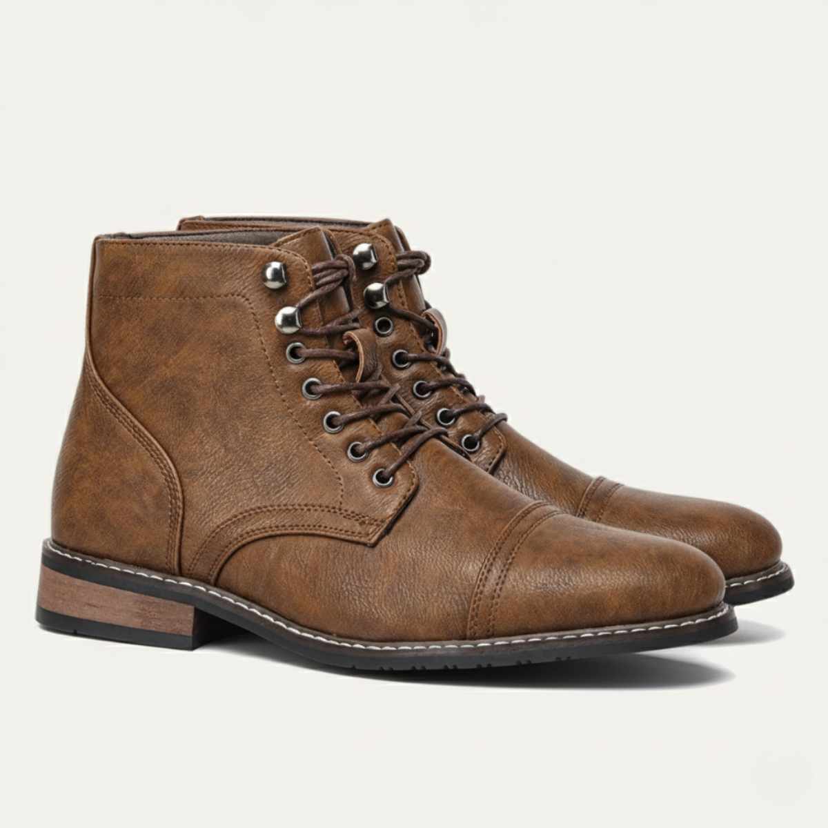 Blake | Men's Leather Lace Up Ankle Boots Gray
