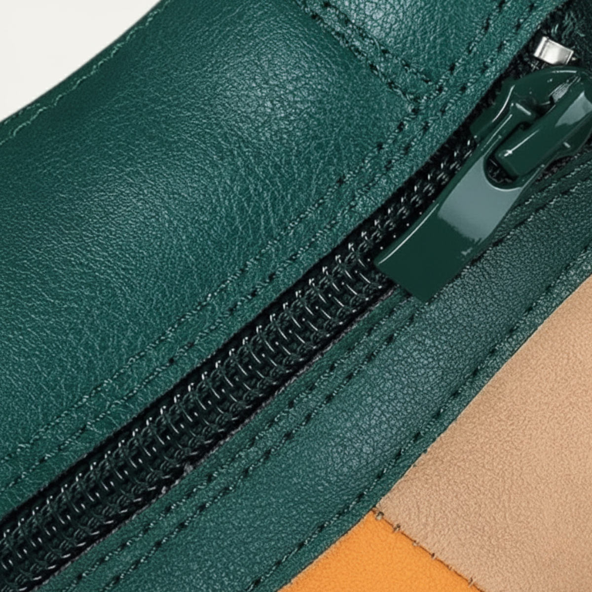 Ash | Men's Colorblock Zip Sneaker Green White Leather