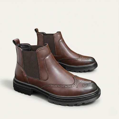 Dama Washington Axel men's brogue leather chelsea boots black - view 2