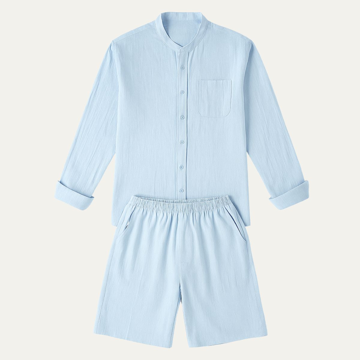 Rowan | Men's Linen Shirt Cream Long Sleeve Button Up