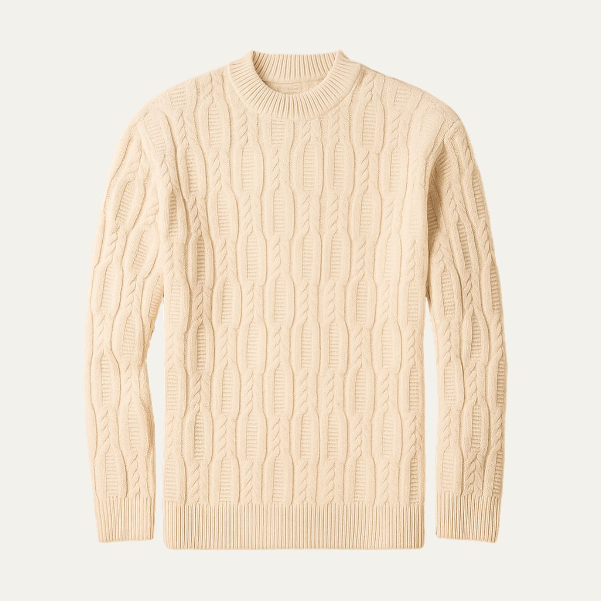 Marco | Men's Cable Knit Sweater Rust Crew Neck