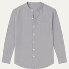 Dama Washington Bram men's linen shirt cream long sleeve button up - view 4
