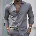 Dama Washington Blake men's slim fit button up shirt gray long sleeve - front view