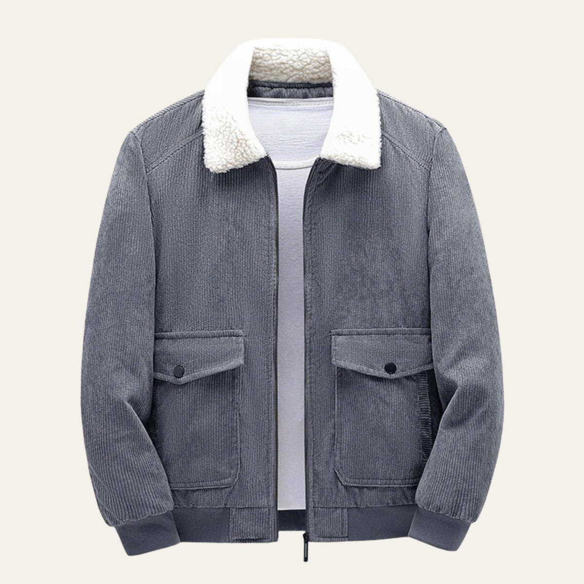Arlo | Men's Corduroy Jacket Sherpa Collar Black