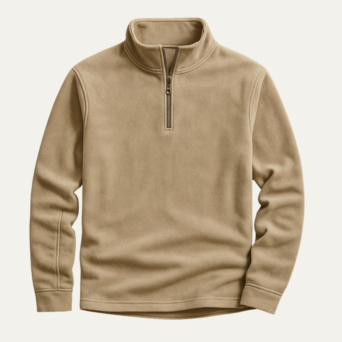 Axel | Men's Quarter Zip Sweater Cream Long Sleeve Mock Neck