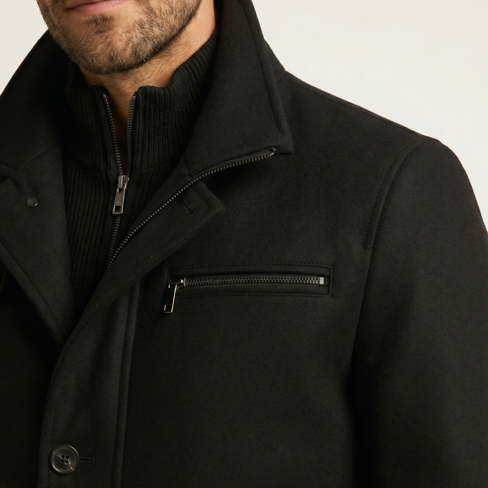 Dama Washington Jude men's wool blend overcoat black - view 3