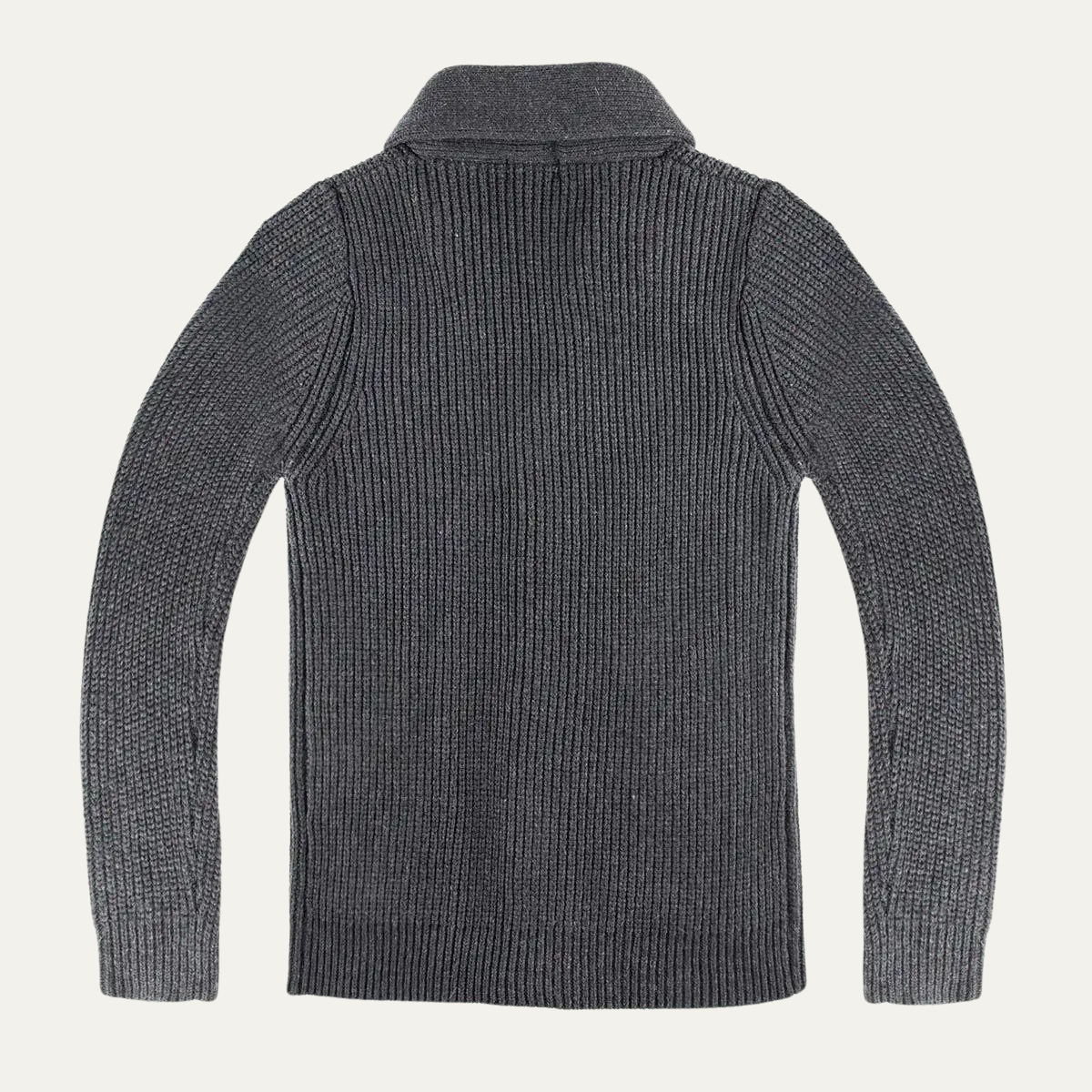 Callum | Men's Shawl Collar Cardigan Dark Gray Chunky Knit