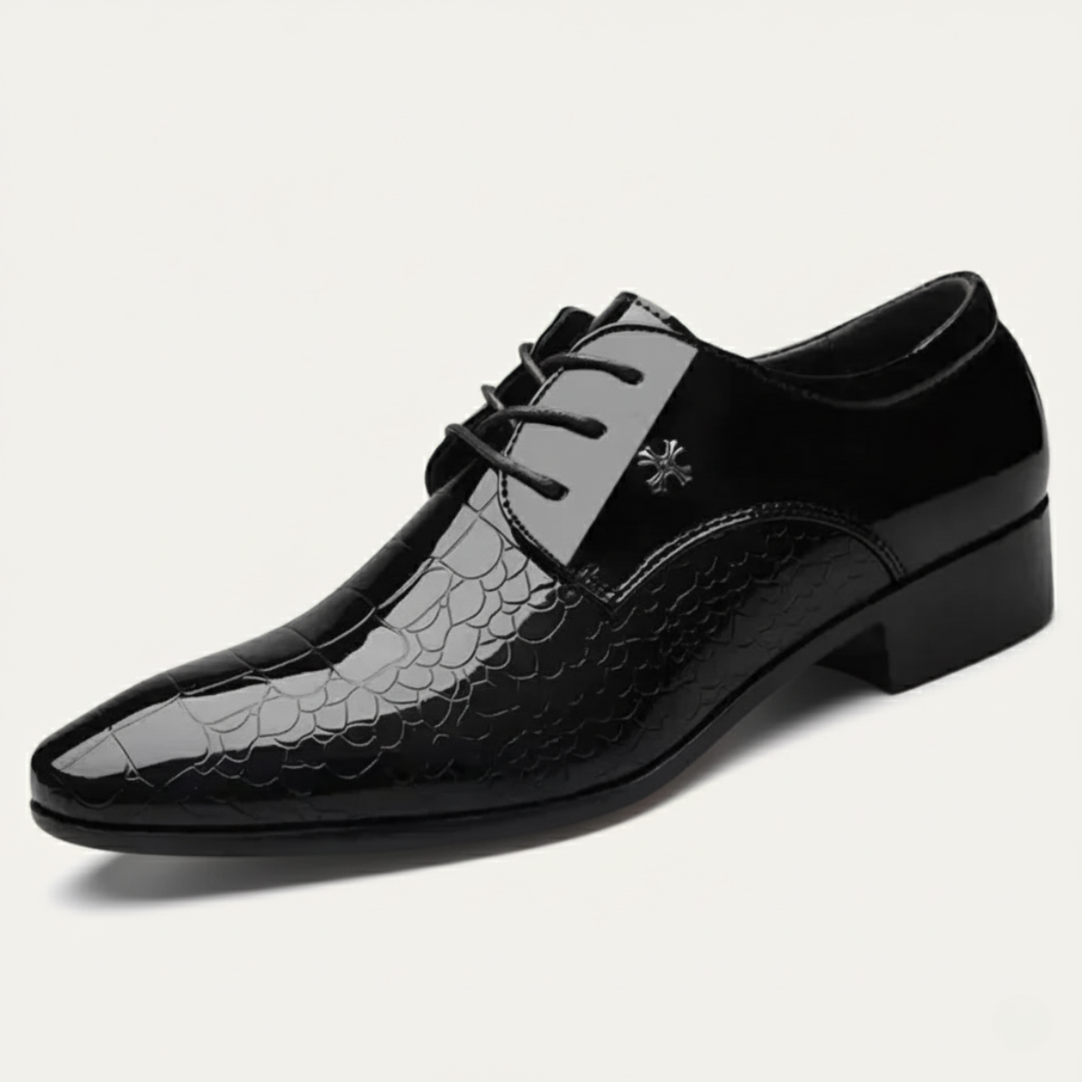 Oscar | Men's Patent Leather Pointed Toe Dress Shoes Black