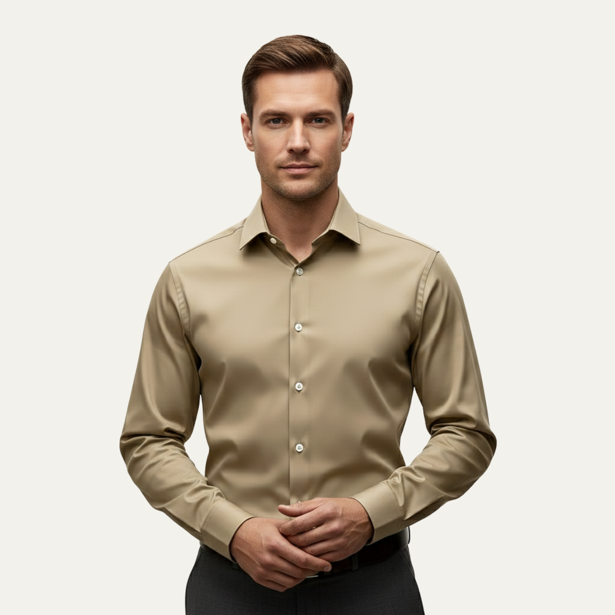 Luca | Men's Pink Dress Shirt Slim Fit Long Sleeve