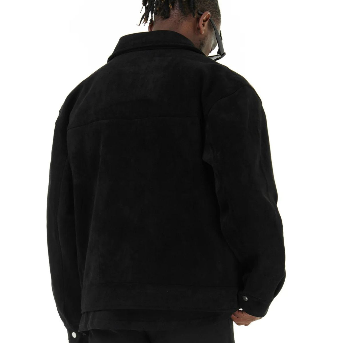 Axel | Men's Casual Suede Utility Jacket Black