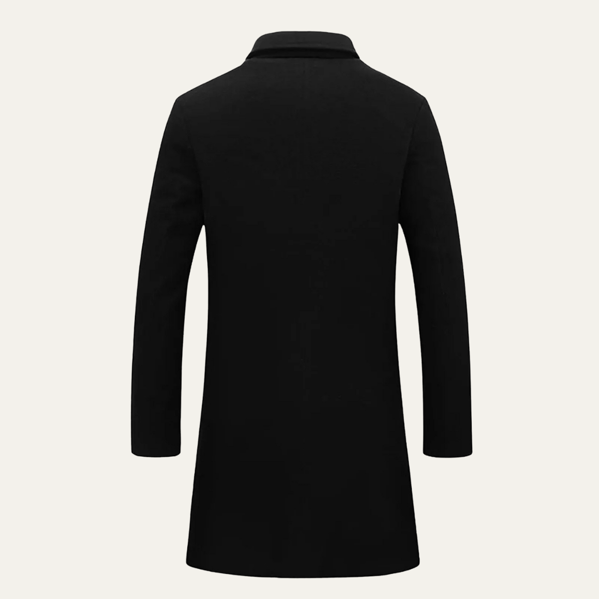 Bram | Men's Double Breasted Wool Blend Overcoat Black