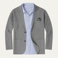 Dama Washington Axel men's casual blazer gray linen single breasted - front view