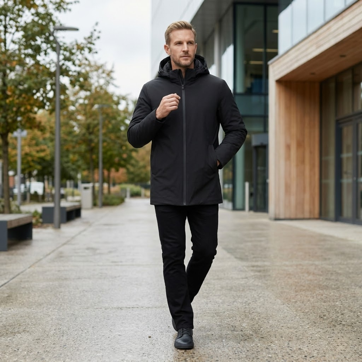 Jasper | Men's Puffer Jacket Olive Warm Hooded