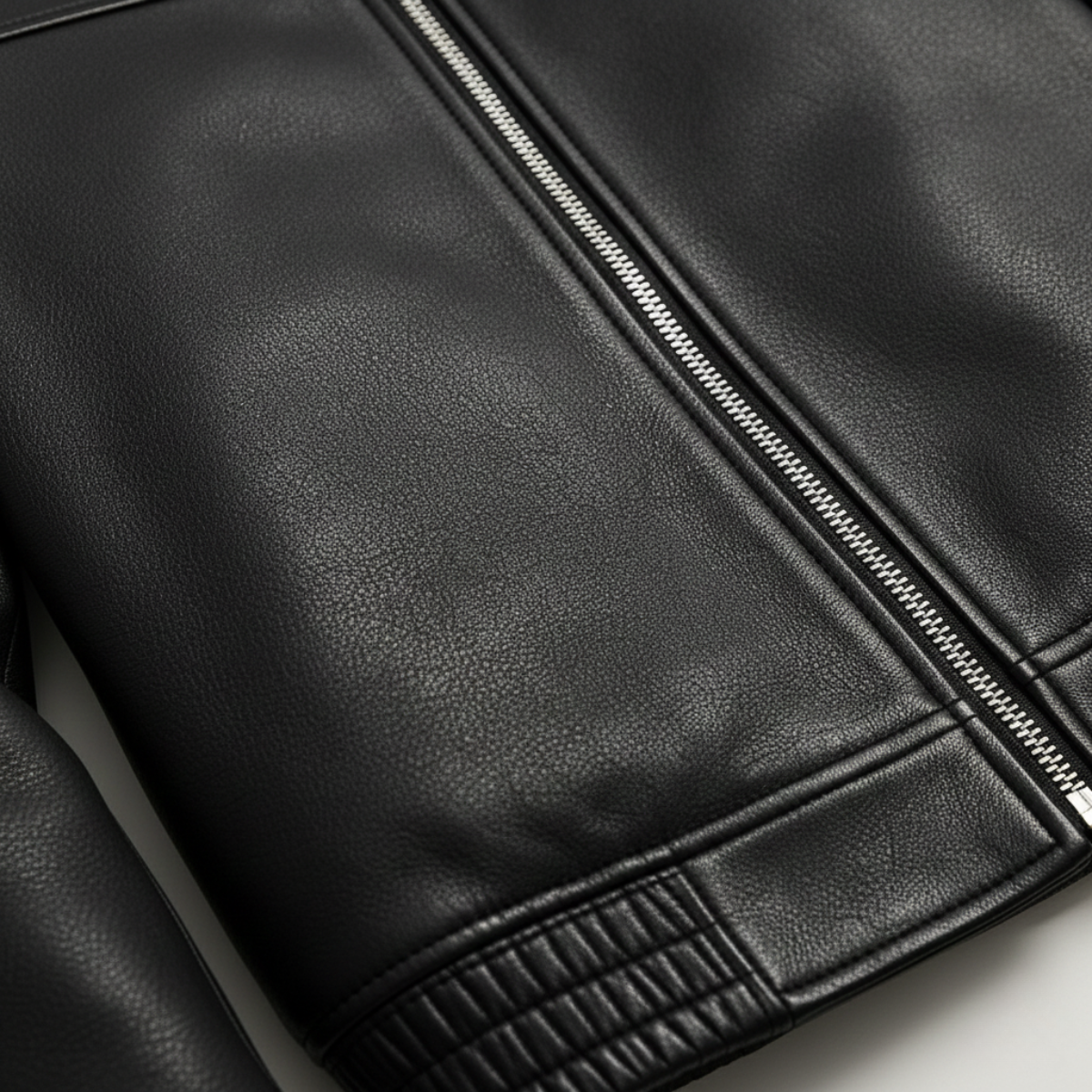 Axel | Men's Classic Leather Bomber Jacket Black