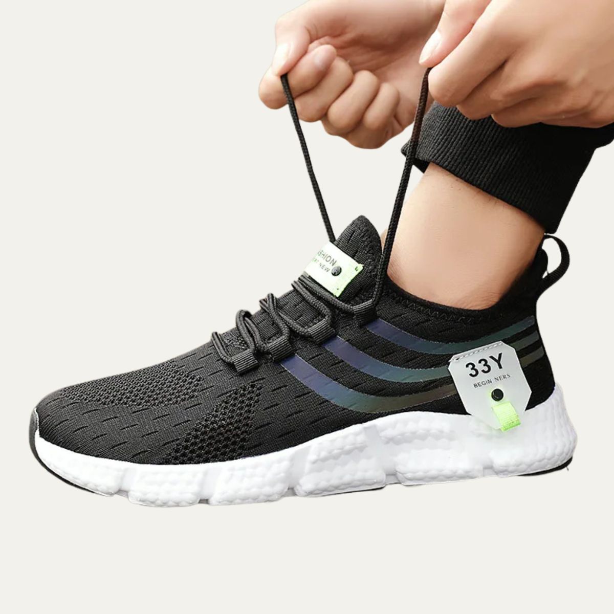Ash | Men's Athletic Running Shoe Black White Cushioned Trainers