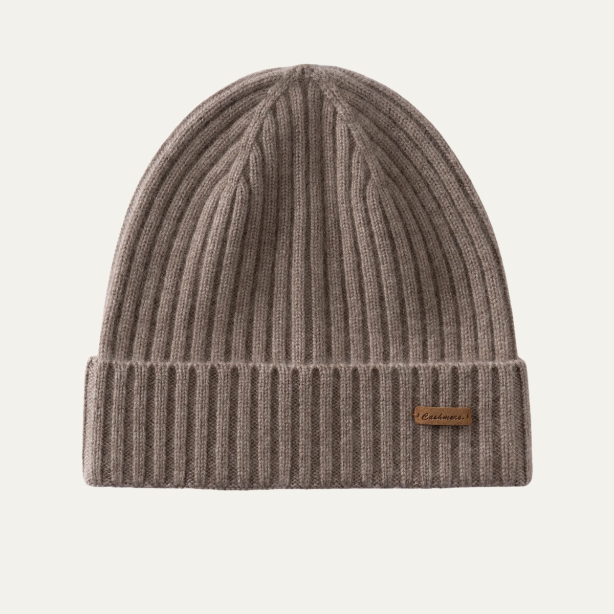 Axel | Men's Ribbed Knit Cashmere Beanie Cream