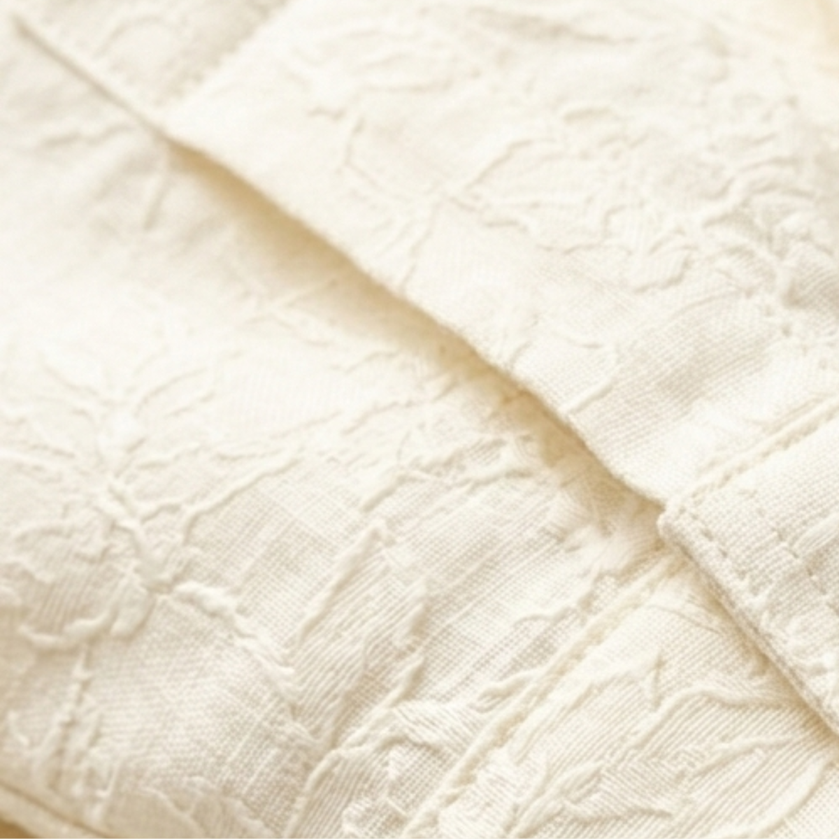 Nash | Men's Textured Button Up Shirt Cream Short Sleeve
