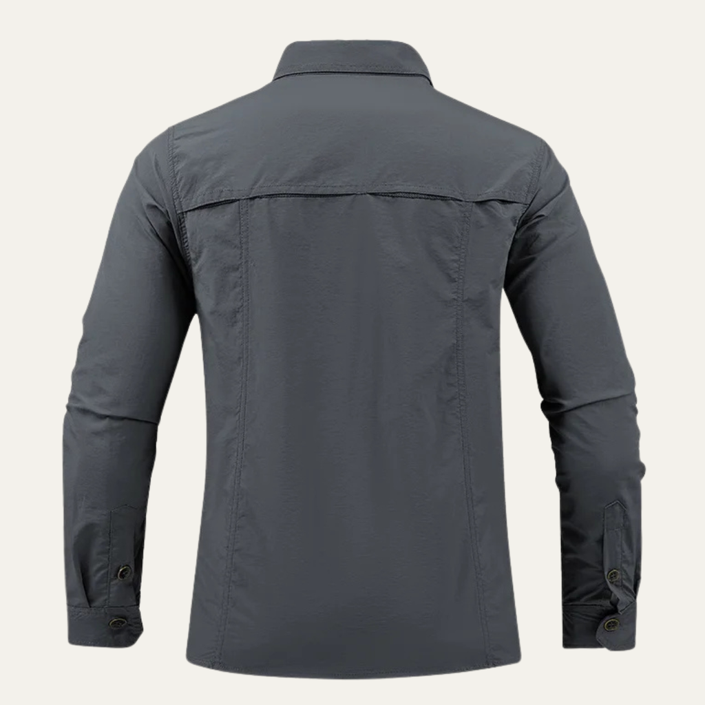 Dama Washington Sage men's utility cargo shirt gray long sleeve - view 5