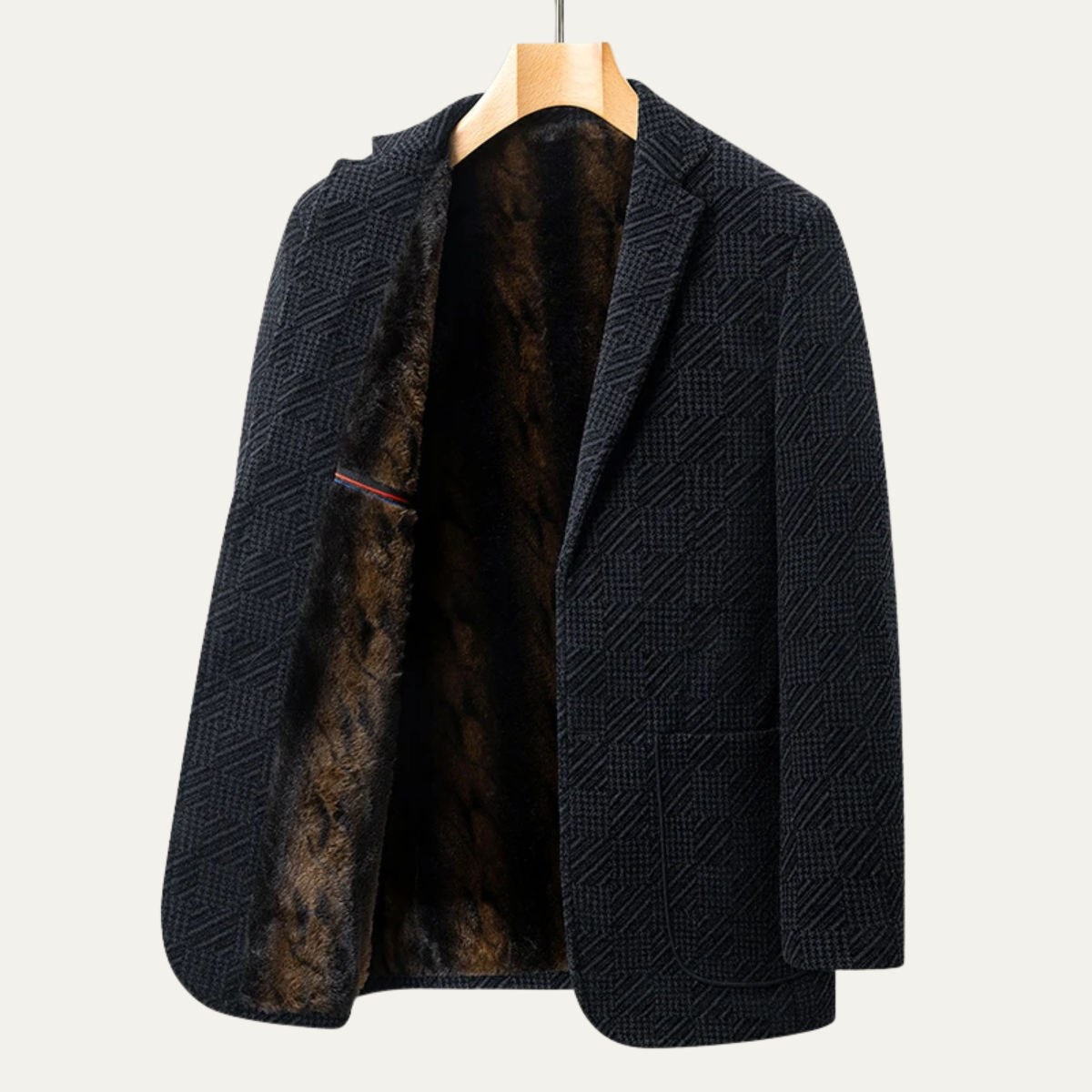 Axel | Men's Textured Blazer Charcoal Gray Fleece Lined