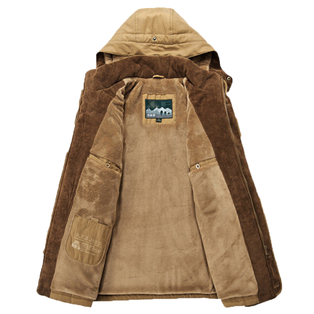 Hudson | Men's Puffer Jacket Navy Sherpa Lined Hood
