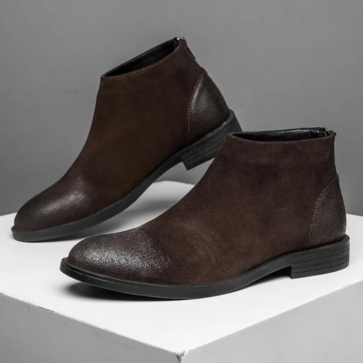 Ash | Men's Chelsea Boots Black Suede Zip Up