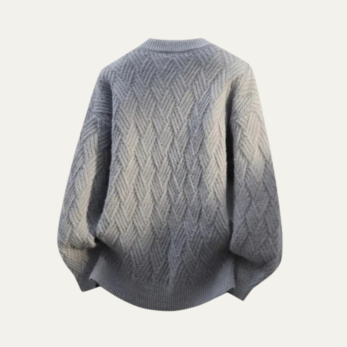 Rhys | Men's Cable Knit Sweater Gray Crew Neck