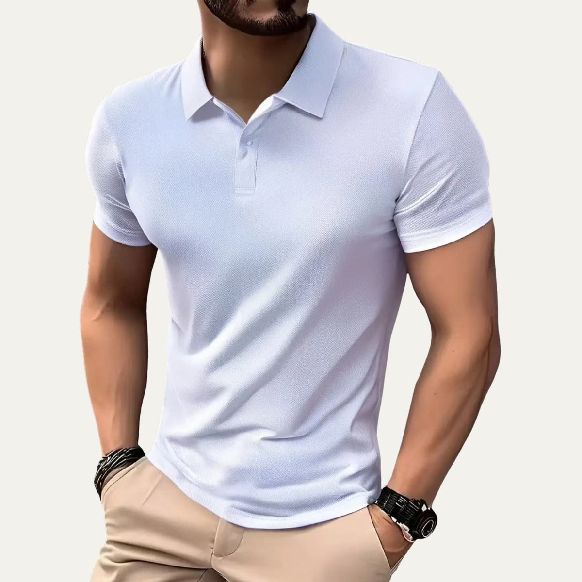 Jasper | Men's Fitted Polo Shirt White