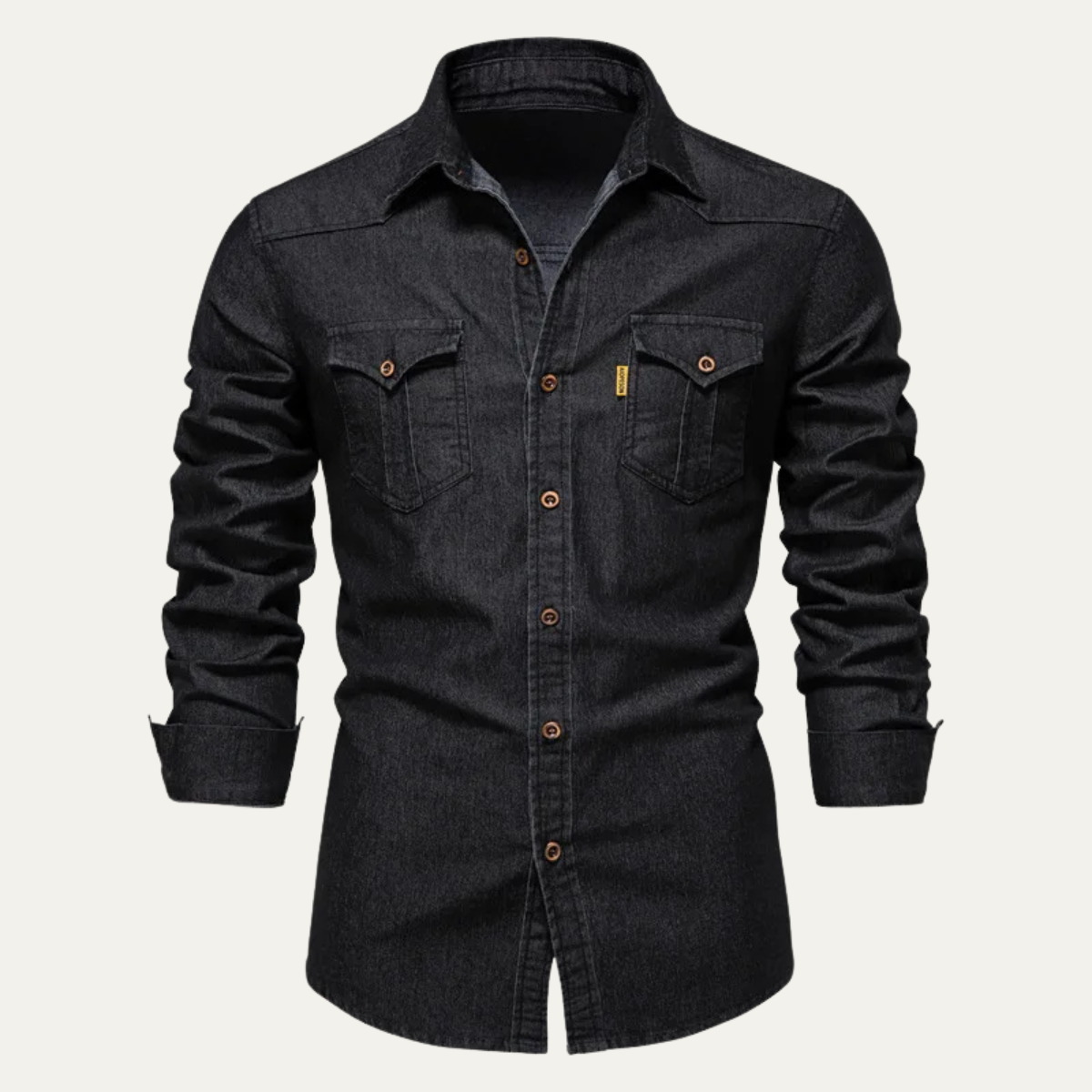 Ash | Men's Denim Shirt Dark Wash Long Sleeve Button Up