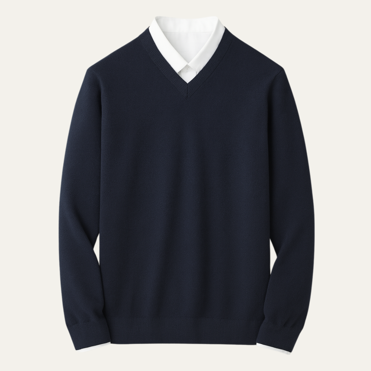 Bram | Men's V Neck Sweater Pink Cashmere