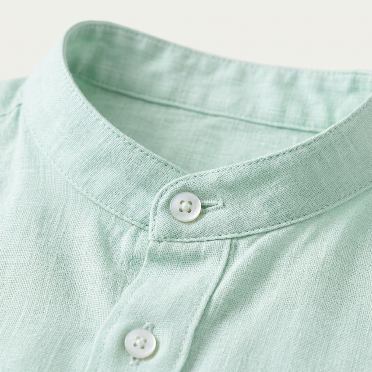 Axel | Men's Linen Shirt Sage Green Button Up
