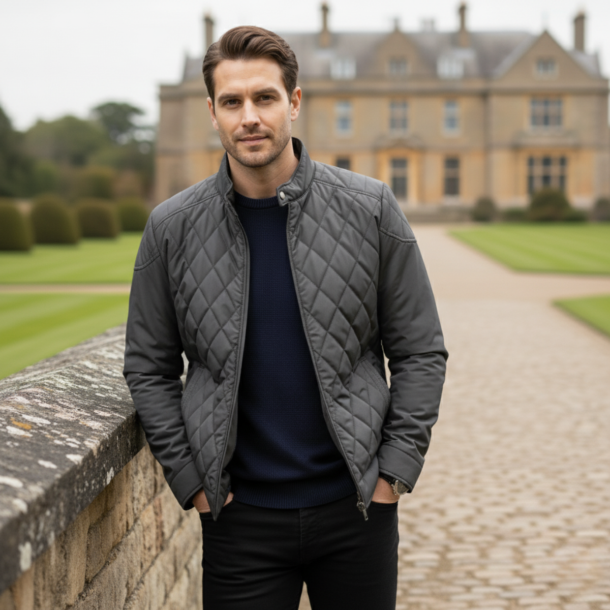 Ash | Men's Quilted Leather Jacket Black